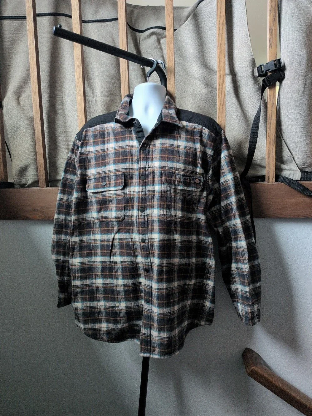 ✨DICKIES Heavyweight Brawny Flannel Chocolate Brown Plaid 2XL